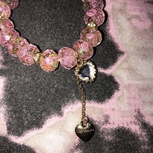 Betsey Johnson Pastel Pink and Gold Charm bracelet
